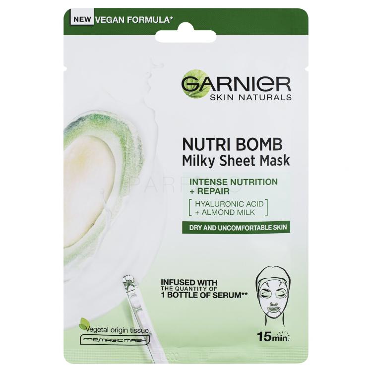 Garnier Skin Naturals Nutri Bomb Almond Milk + Hyaluronic Acid Gesichtsmaske für Frauen 1 St.