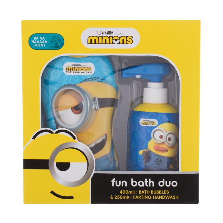 Minions Bubble Bath Fun Bath Duo Geschenkset Badeschaum Minions Bath Bubbles Ba Na Naaaaa 400 ml + Handseife Minions Farting Hand Wash Ba Na Naaaaa 250 ml