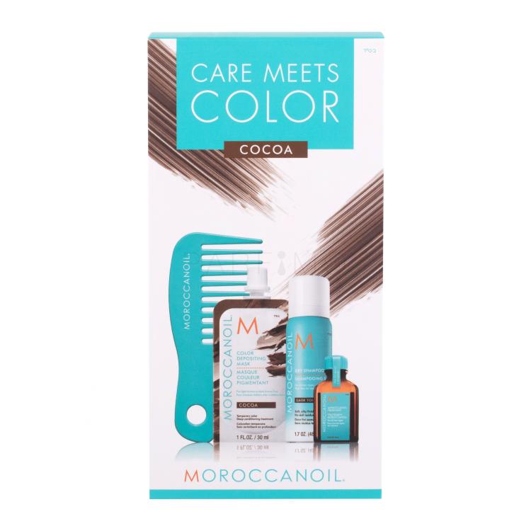 Moroccanoil Care Meets Color Geschenkset Haarmaske Color Depositing Mask 30 ml + Trockenshampoo Dry Shampoo Dark Tones 65 ml + Haaröl Treatment Oil 15 ml + Mini-Haarkamm