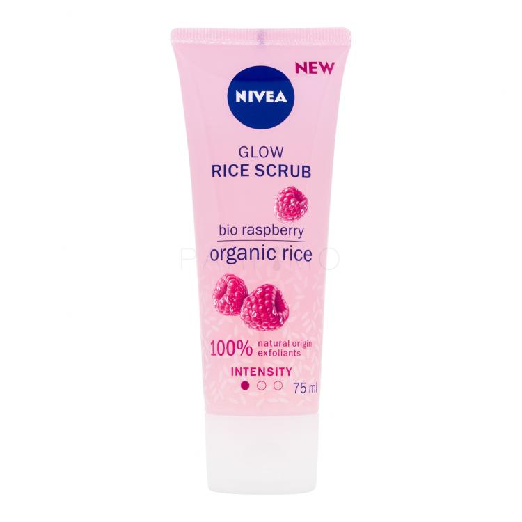 Nivea Rice Scrub Glow Bio Raspberry Peeling für Frauen 75 ml