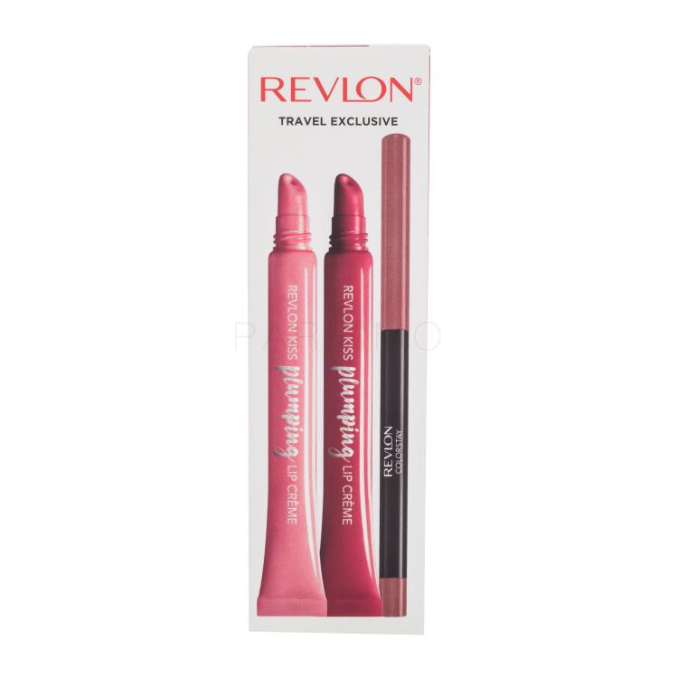 Revlon Revlon Kiss Travel Exclusive Geschenkset Lippencreme 7,1 g + Lippencreme Revlon Kiss Plumping Lip Creme 7,1 g 535 Spiced Berry + Lippenkonturenstift  Colorstay Lipliner 0,28 g Nude 630