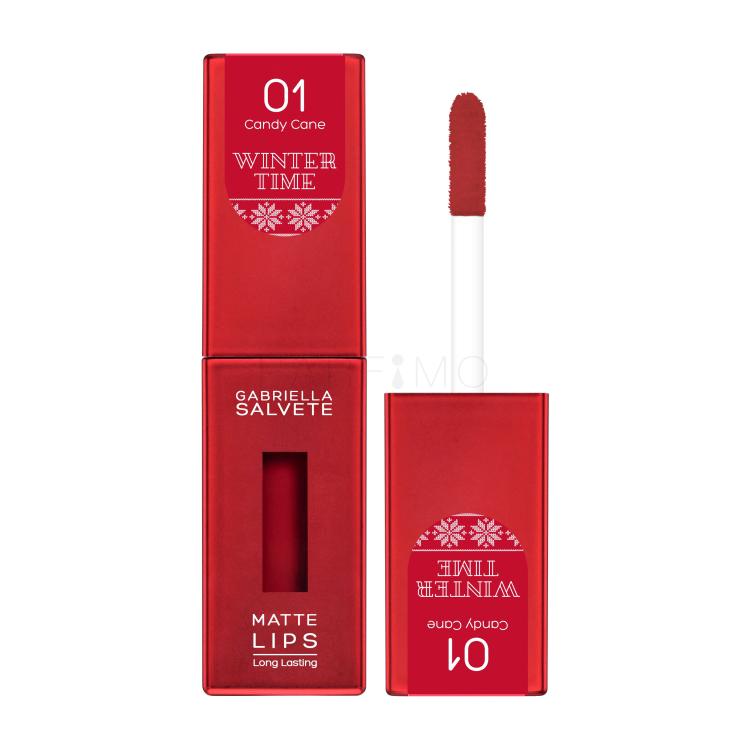 Gabriella Salvete Winter Time Matte Lips Lippenstift für Frauen 4,5 ml Farbton  01 Candy Cane