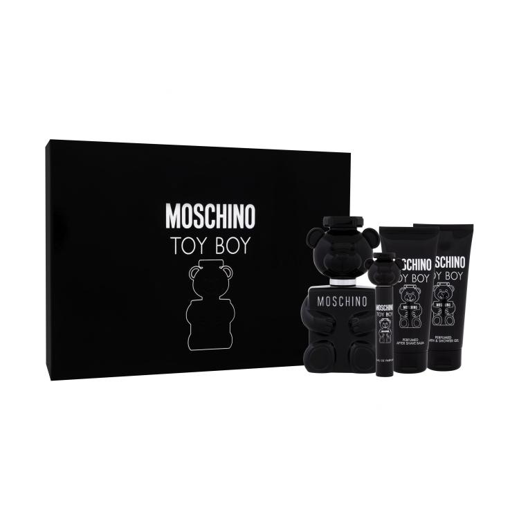 Moschino Toy Boy Geschenkset Eau de Parfum 100 ml + Eau de Parfum 10 ml + After Shave Balsam 100 ml + Duschgel 100 ml