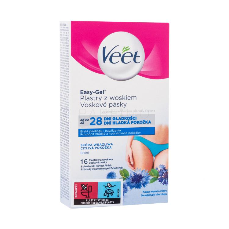 Veet Easy-Gel Wax Strips Bikini Sensitive Skin Depilationspräparat für Frauen 16 St.