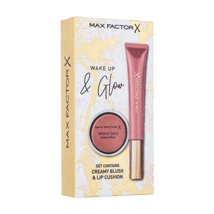 Max Factor Wake Up &amp; Glow Geschenkset Lipgloss Colour Elixir Lip Cushion 9 ml + Rouge Miracle Touch Creamy Blush 3 g 03 Soft Copper