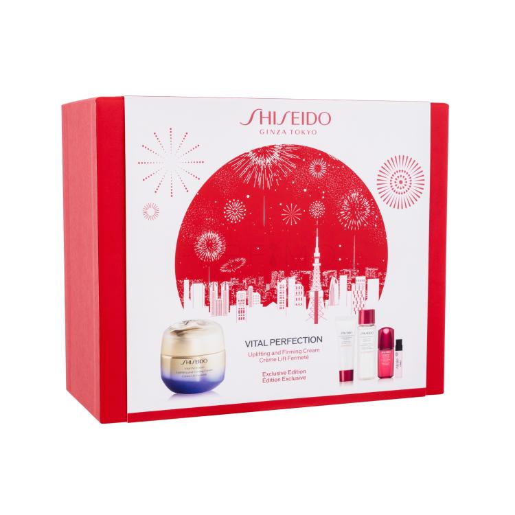 Shiseido Vital Perfection Uplifting and Firming Cream Exclusive Edition Geschenkset Tagescreme Vital Perfection Uplifting and Firming Cream 50 ml + Reinigungsschaum Clarifying Cleansing Foam 15 ml + Gesichtswasser Treatment Softener 30 ml + Hautserum Ultimune Power Infusing Concentrate 10 ml + Eau d