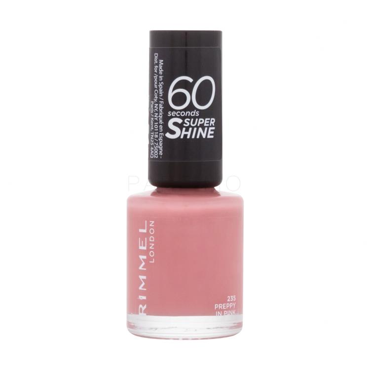 Rimmel London 60 Seconds Super Shine Nagellack für Frauen 8 ml Farbton  235 Preppy In Pink