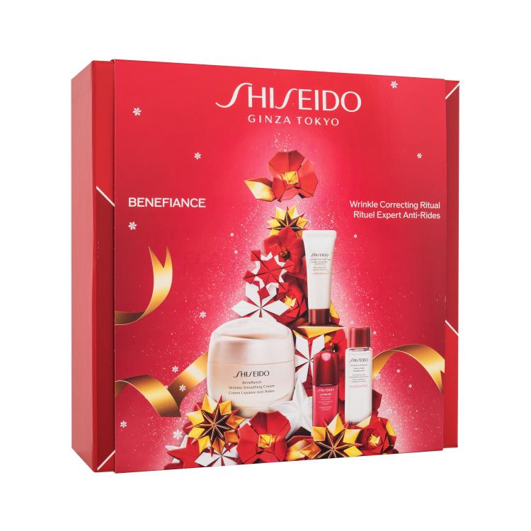 Shiseido Benefiance Wrinkle Correcting Ritual Geschenkset Tagescreme Benefiance 50 ml + Reinigungsschaum Clarifying Cleansing Foam 15 ml + Gesichtstonikum Treatment Softener 30 ml + Gesichtsserum Ultimune 10 ml