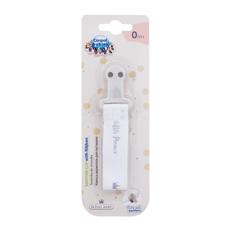 Canpol babies Royal Baby Soother Clip With Ribbon Little Prince Schnullerclip für Kinder 1 St.