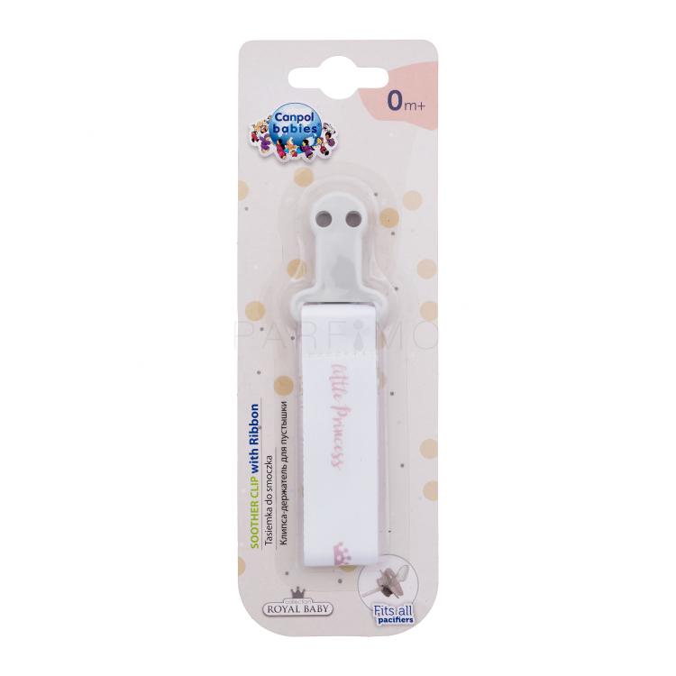 Canpol babies Royal Baby Soother Clip With Ribbon Little Princess Schnullerclip für Kinder 1 St.