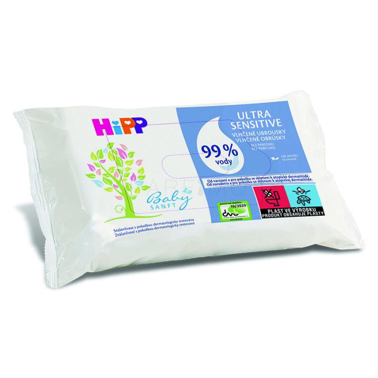 Hipp Babysanft Ultra Sensitive Wet Wipes Reinigungstücher für Kinder 52 St.