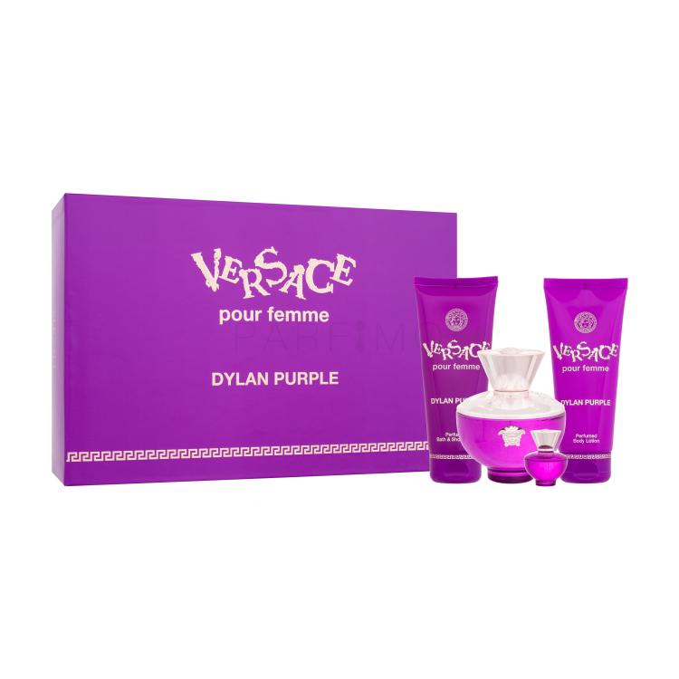 Versace Pour Femme Dylan Purple Geschenkset Eau de Parfum 100 ml + Eau de Parfum 5 ml + Duschgel 100 ml + Körperlotion 100 ml