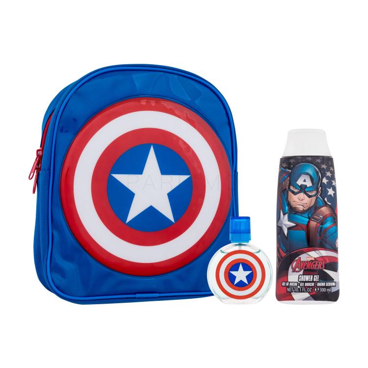 Marvel Captain America Geschenkset Eau de Toilette 50 ml + Duschgel 300 ml + Rucksack