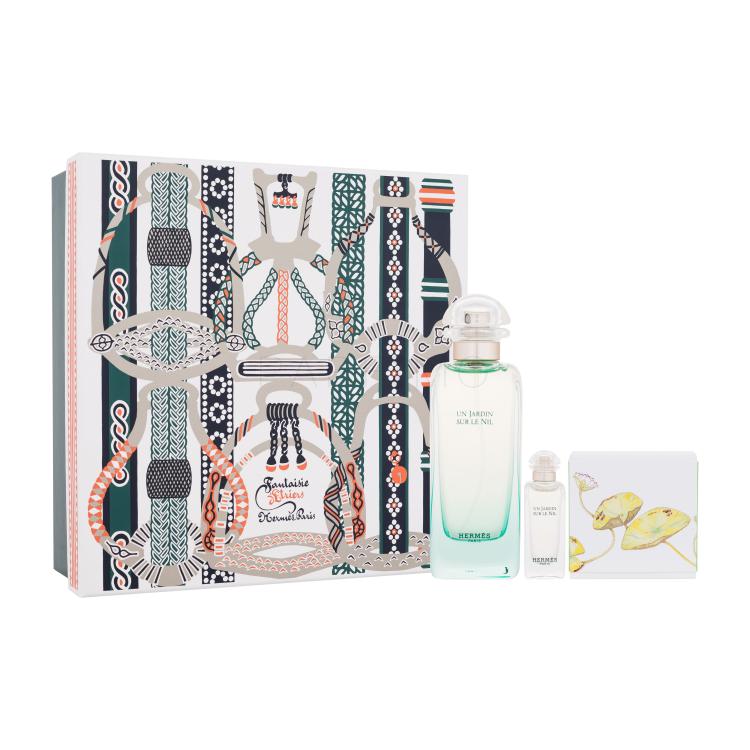Hermes Un Jardin Sur Le Nil Fantaisie d&#039;Etriers Geschenkset Eau de Toilette 100 ml + Eau de Toilette 7,5 ml + Parfümierte Seife 50 g