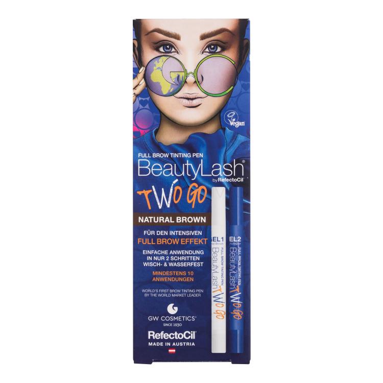 RefectoCil BeautyLash Two Go Tinting Pen Augenbrauenfarbe für Frauen Farbton  Natural Brown Set