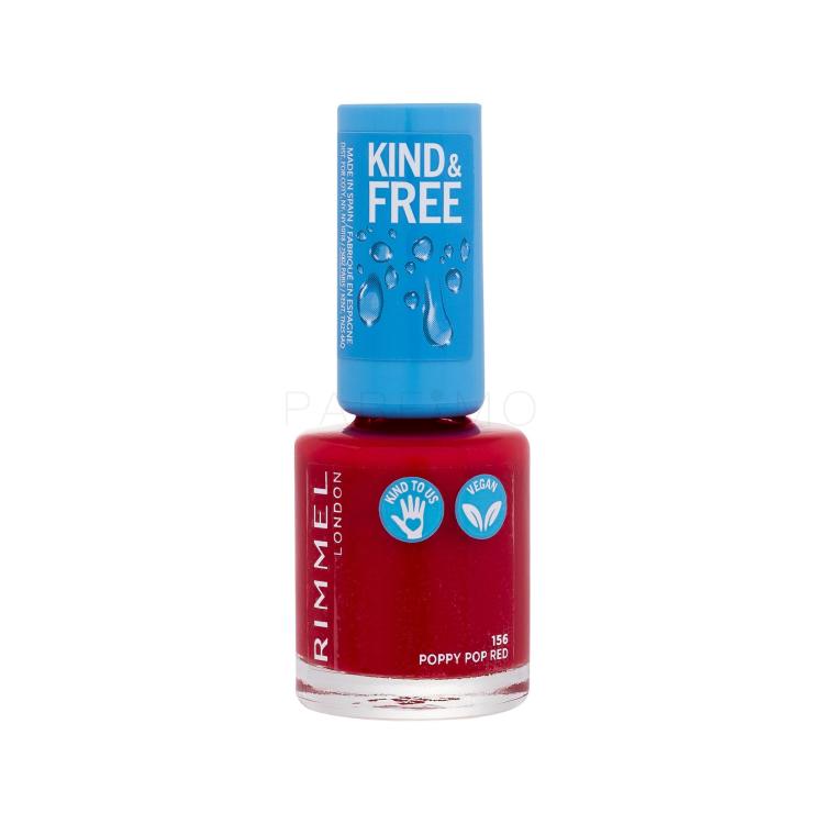 Rimmel London Kind &amp; Free Nagellack für Frauen 8 ml Farbton  156 Poppy Pop Red