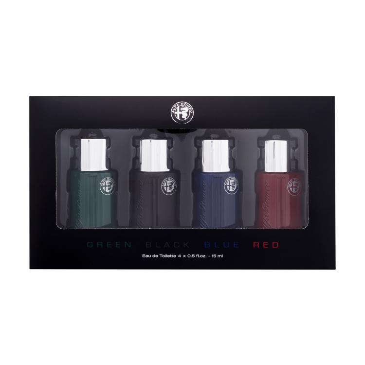 Alfa Romeo Green Geschenkset Eau de Toilette Green 15 ml + Eau de Toilette Black 15 ml + Eau de Toilette Blue 15 ml + Eau de Toilette Red 15 ml