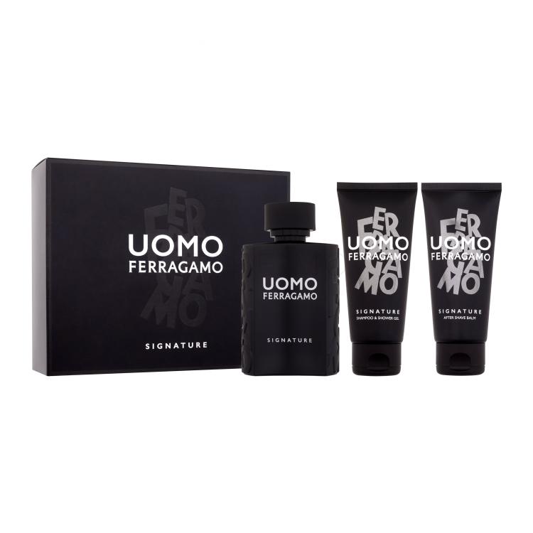 Ferragamo Uomo Signature Geschenkset Eau de Parfum 100 ml + Shampoo und Duschgel 100 ml + After Shave Balsam 100 ml