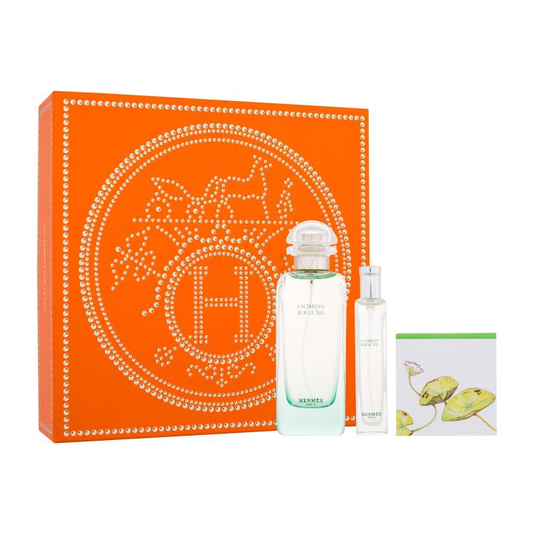Hermes Un Jardin Sur Le Nil Geschenkset Eau de Toilette 100 ml + Eau de Toilette 15 ml + Parfümierte feste Seife 50 g