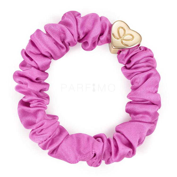 By Eloise London Silk Scrunchie Gold Heart Haargummi für Frauen 1 St. Farbton  Bubblegum Pink