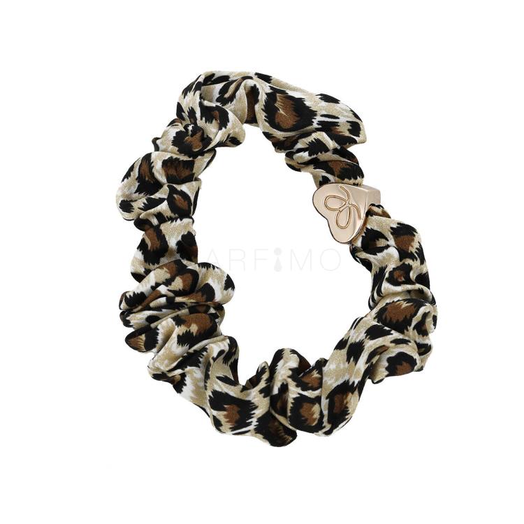 By Eloise London Silk Scrunchie Gold Heart Haargummi für Frauen 1 St. Farbton  Leopard