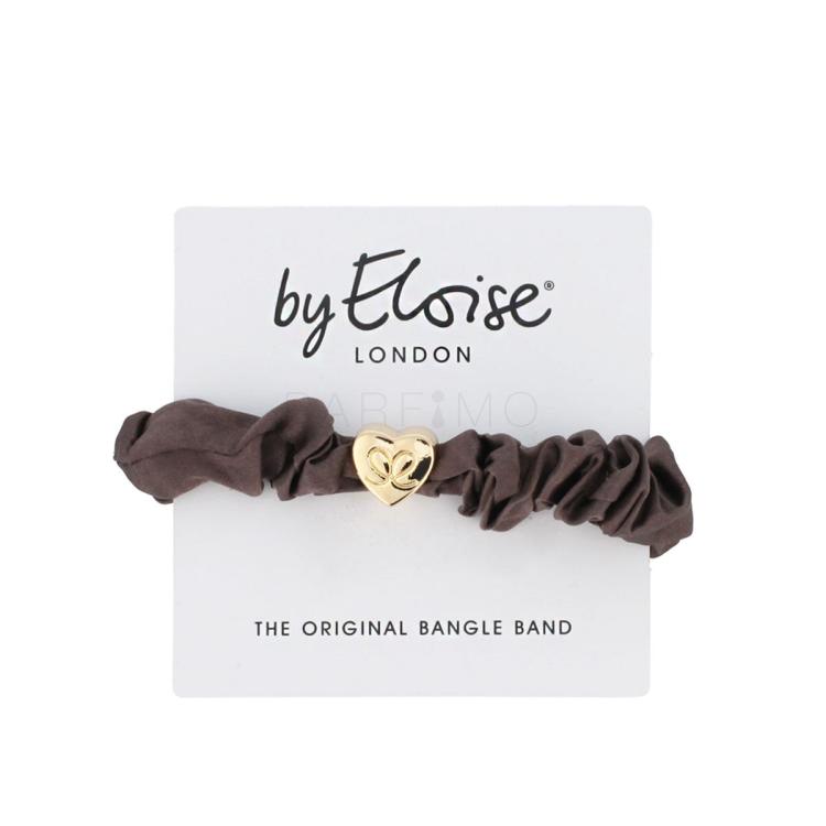By Eloise London Silk Scrunchie Gold Heart Haargummi für Frauen 1 St. Farbton  Mocha