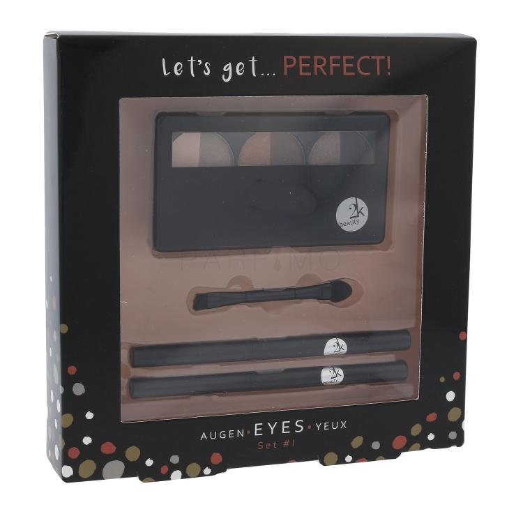 2K Let´s Get Perfect! Geschenkset Lidschatten Palette 3 x 2,2 g + Lidschatten-Applikator 1 St. + Augenstift 0,2 g 086 + Augenstift 0,2 g 088