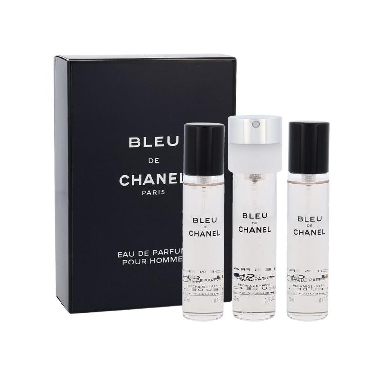 Chanel Bleu de Chanel 3x 20 ml Eau de Parfum für Herren Nachfüllung 60 ml