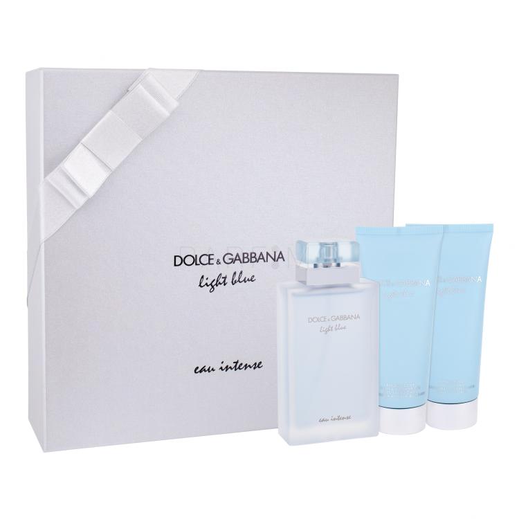 Dolce&amp;Gabbana Light Blue Eau Intense Geschenkset Edp 100 ml + Körpercreme 100 ml + Duschgel 100 ml